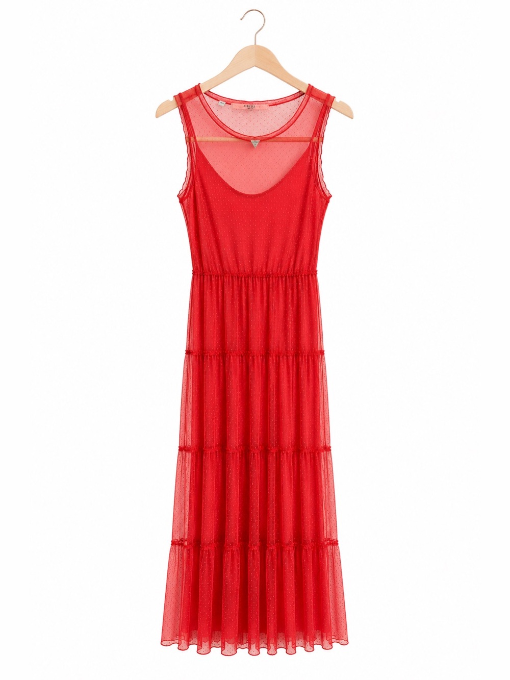 Guess Larissa Maxi Swiss Dot Tulle Dress